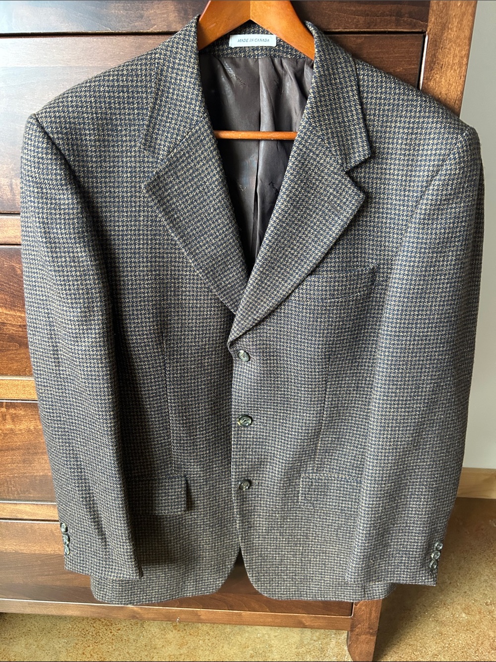 Yves Saint Laurent Brown Houndstooth Sport Coat